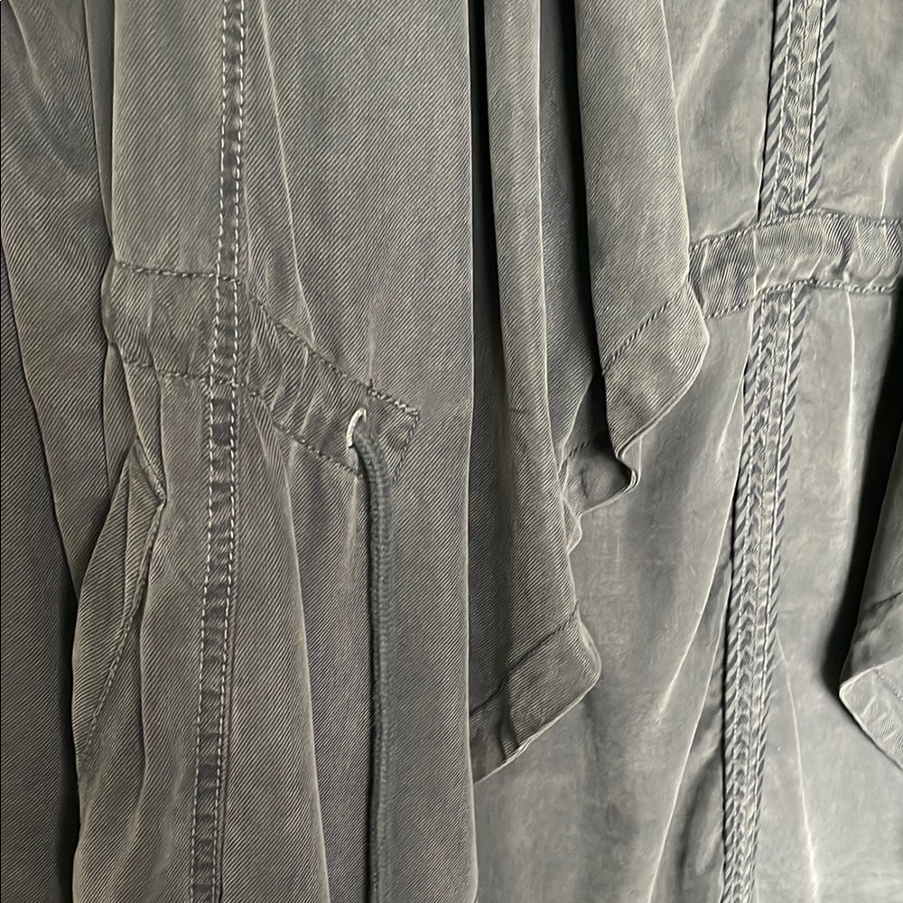 MAX JEANS Green Lightweight Open Front Trench Coat Size S - Picture 4 of 10